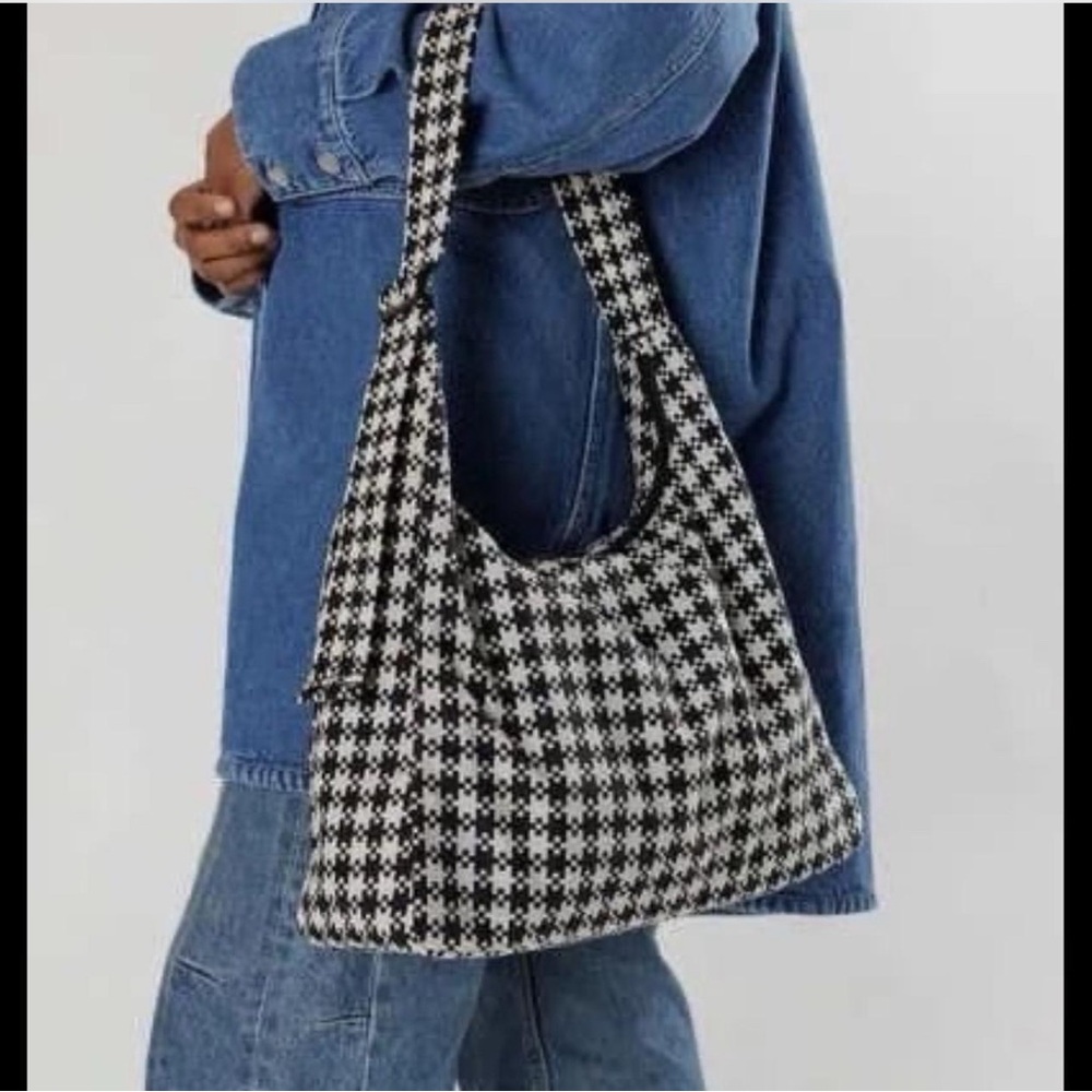 Large Baggu Shoulder Bag- Pixel Gingham